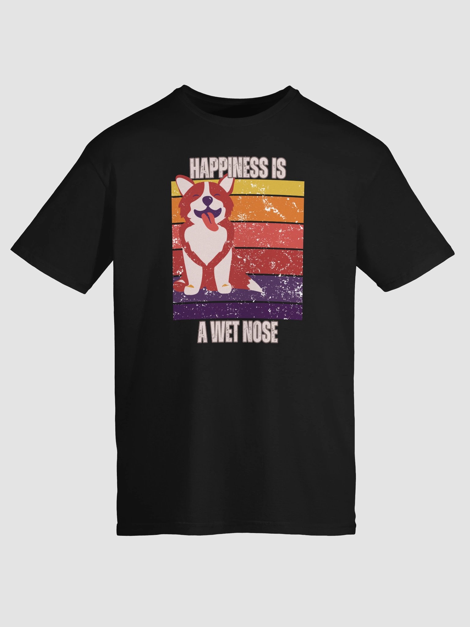 Happiness is a Wet Nose – Retro Dog Lover T-Shirt product image (6)