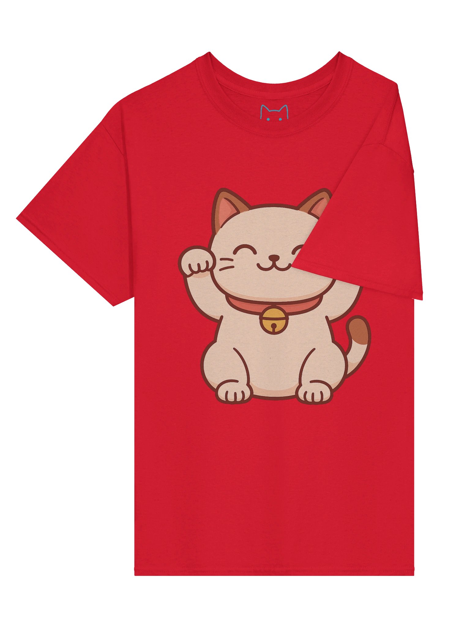 Maneki-Neko Right and Left Paws Up Double Good Luck Boxy Fit Unisex T-Shirt product image (39)