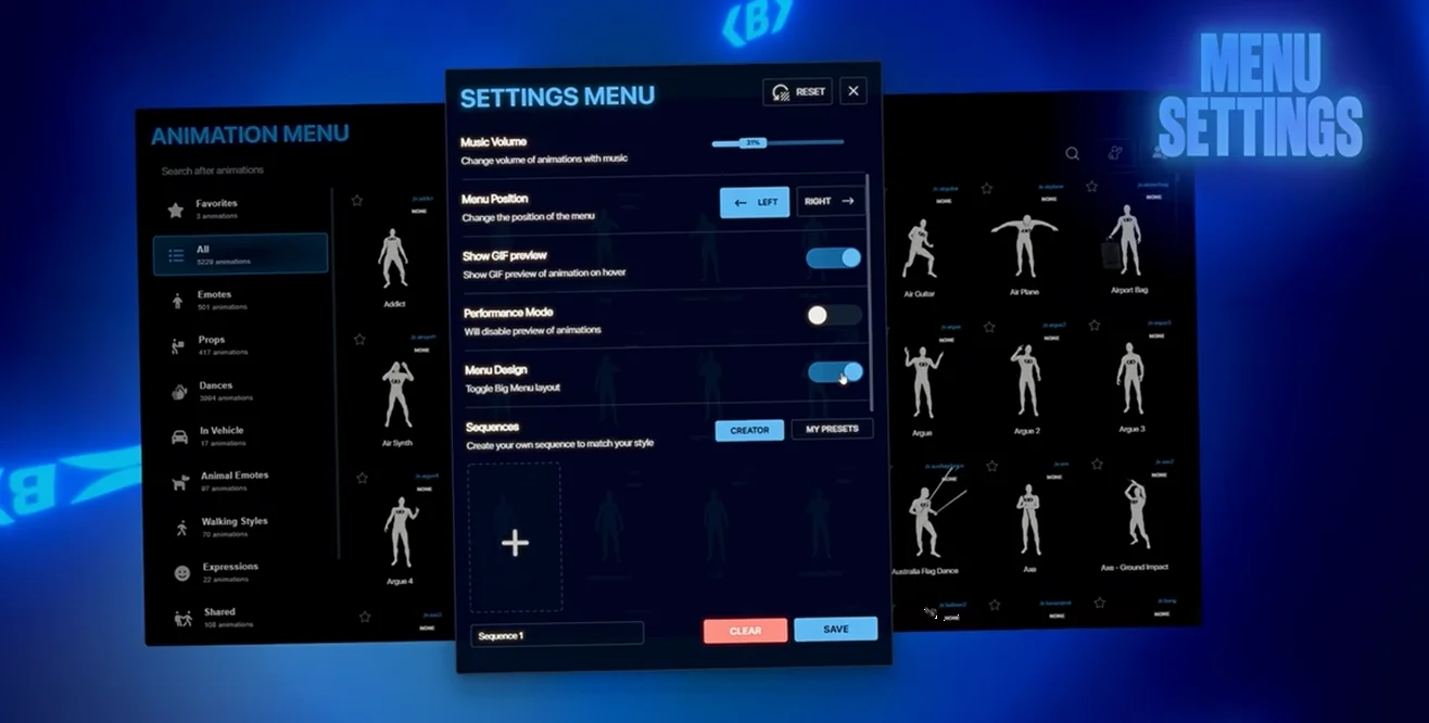 Fivem Animation Menu V3.2 | Most Advanced Fivem Animation Menu | +6000 Animations [ QB / QBOX / ESX / STANDALONE ] product image (2)