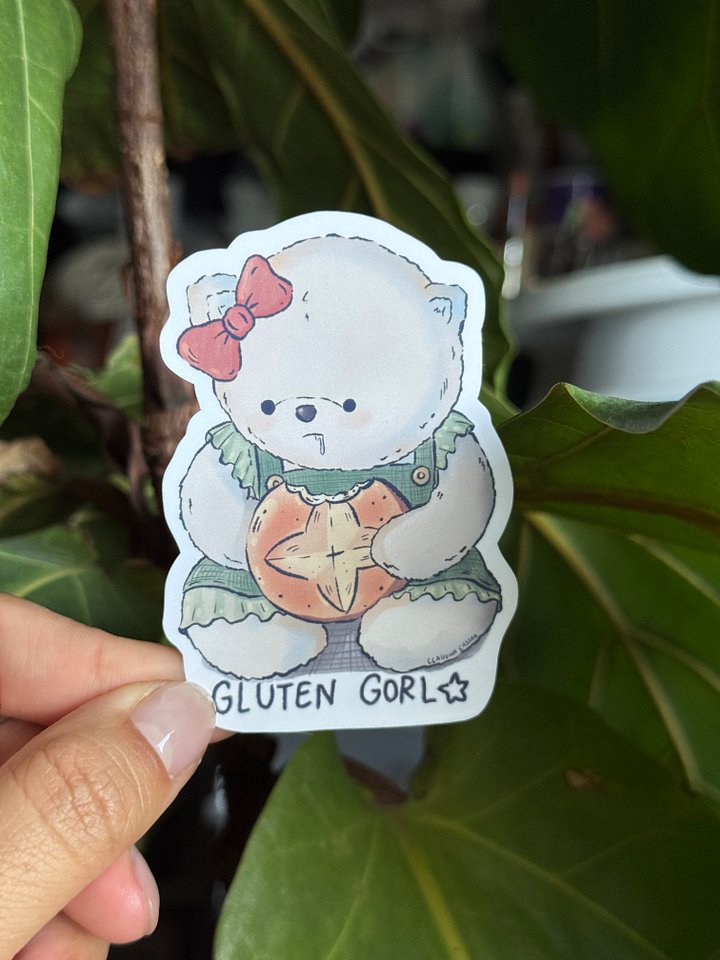 Amber Beary Gluten Gorl Bread Waterproof Vinyl Sticker product image (1)