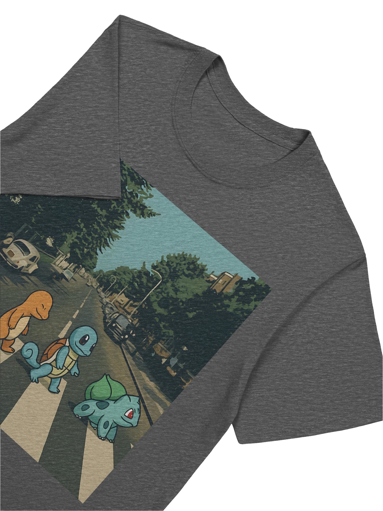 🚦 Abbey Road Pokémon Parody T-Shirt – Pikachu, Charmander, Squirtle & Bulbasaur Cross the Street product image (7)