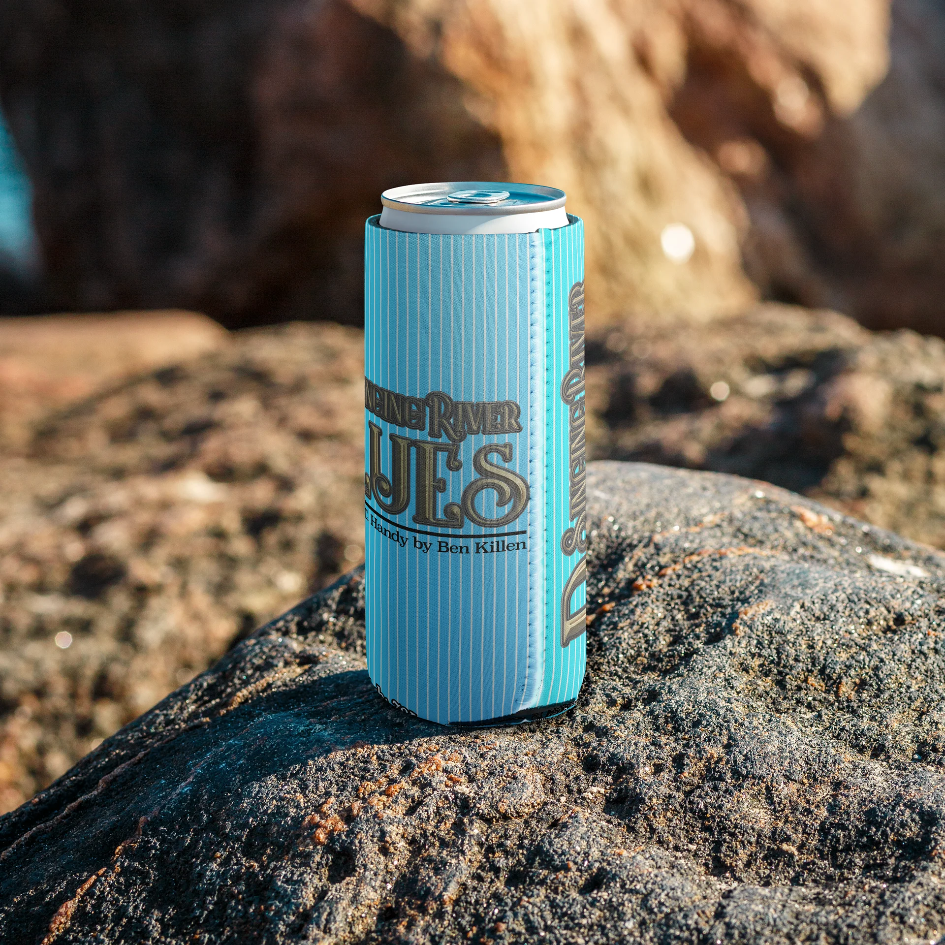Singing River Blues Title Stripe Can Cooler product image (16)