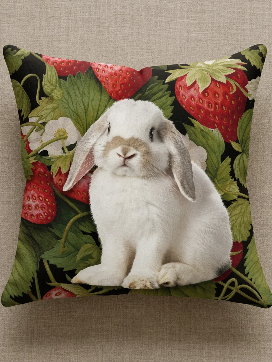 Bunnies & Strawberry Vines Pillow product image (5)