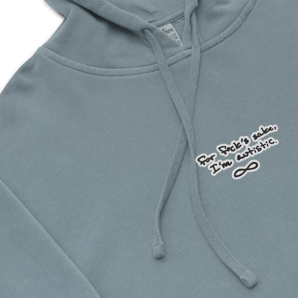 FFS, I'm autistic. embroidered pigment hoodie (bubble design) product image (1)