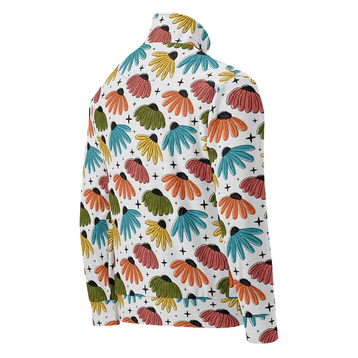 Retro Halftone Coneflowers Recycled Unisex Track Jacket product image (2)