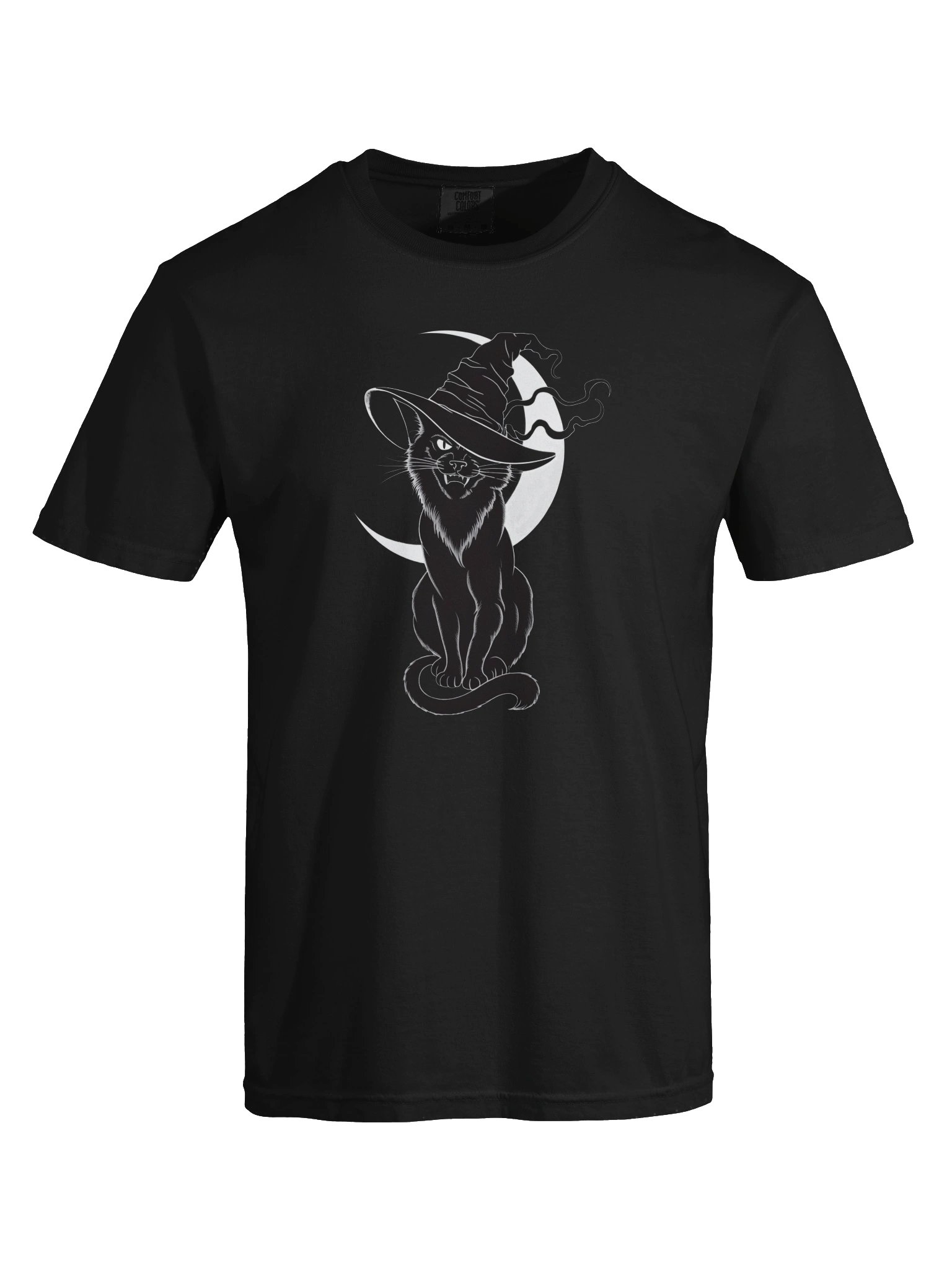 Spooky Witch Cat Crescent Moon Tee product image (29)