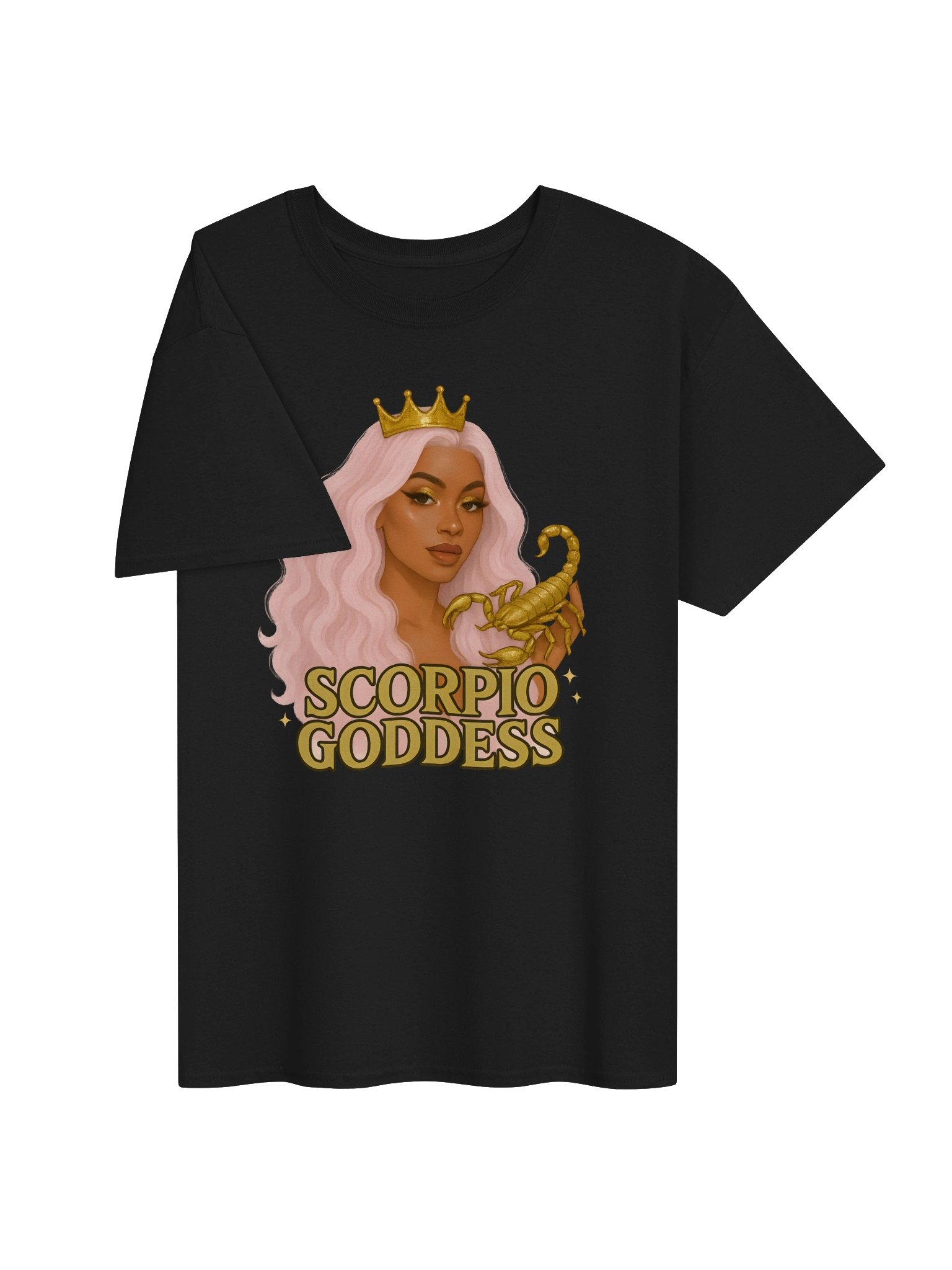 Scorpio Goddess Pink Hair Crown Tee product image (17)