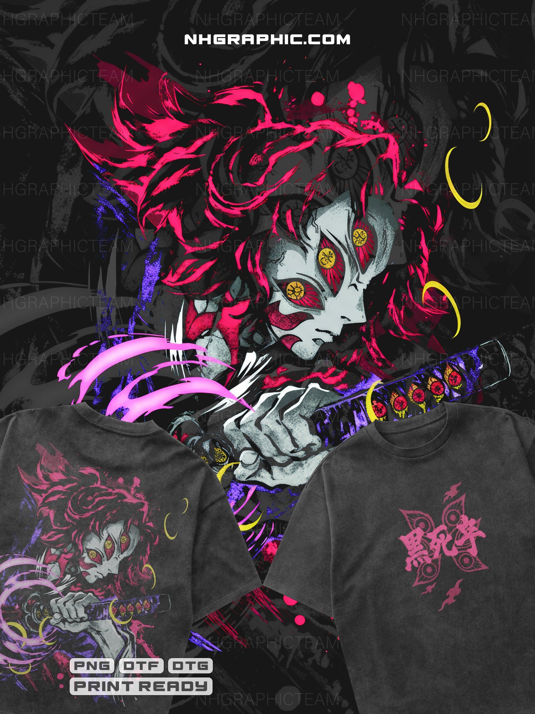 9-Piece Demon Slayer Front & Back PNG Bundle product image (4)