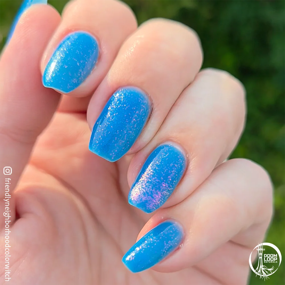 TELEOLOGISM - Neon Blue Shifting Pink Microflake Jelly Nail Polish product image (8)