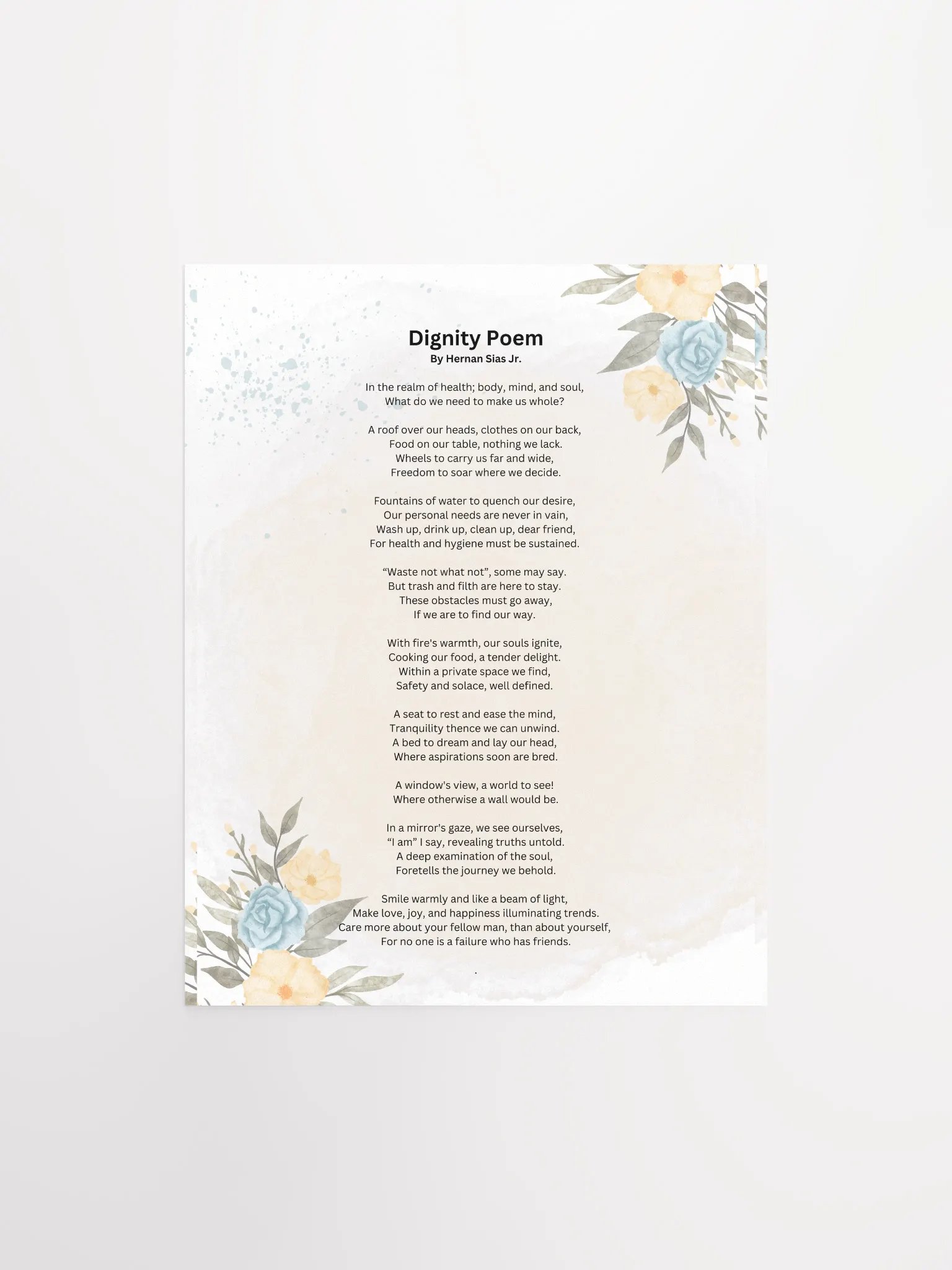 Dignity Poem Poster 1 of 2 product image (1)