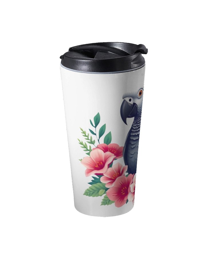 Floral African Grey Travel Mug product image (2)