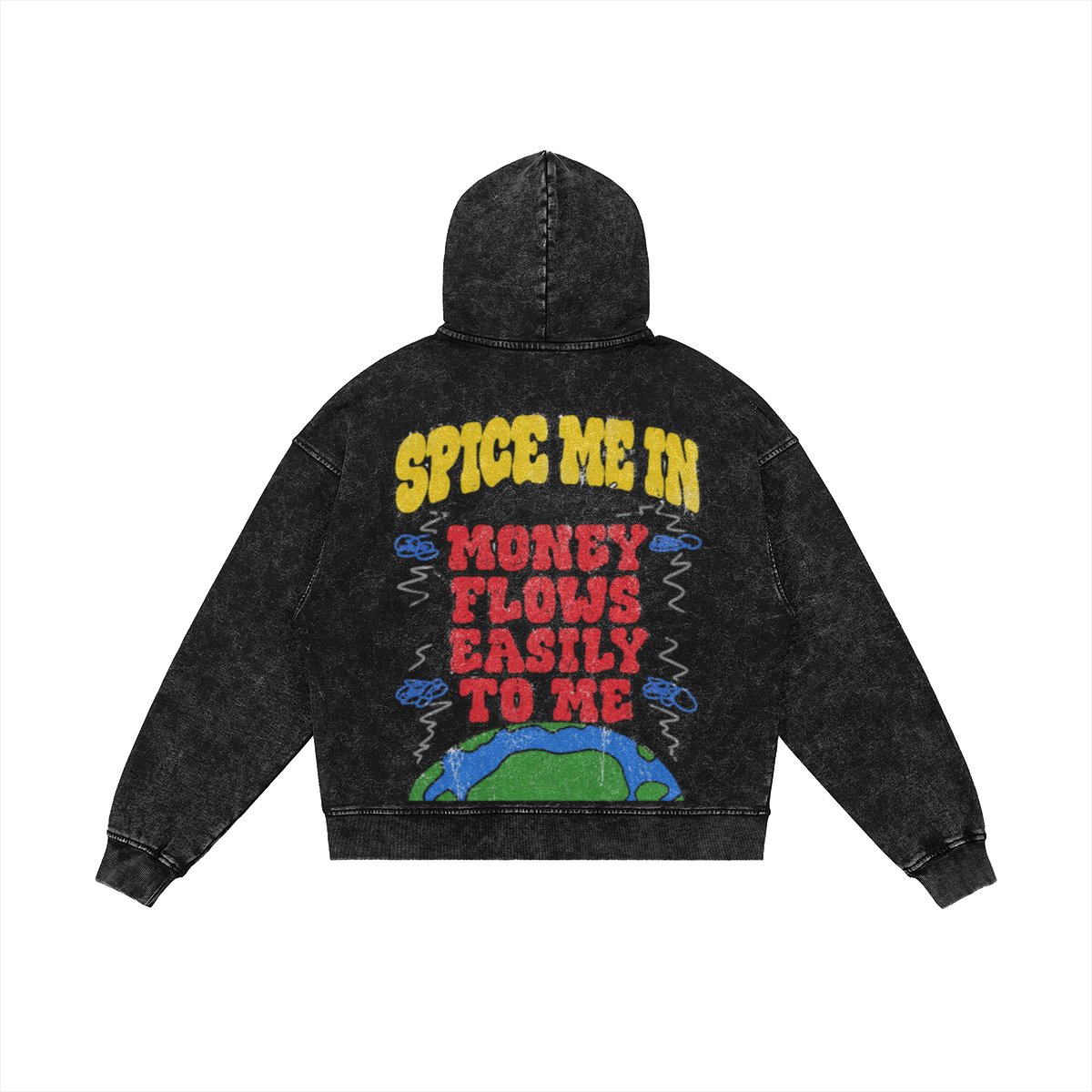 440GSM Unisex Vintage Snow Wash Full-zip Hoodie product image (4)