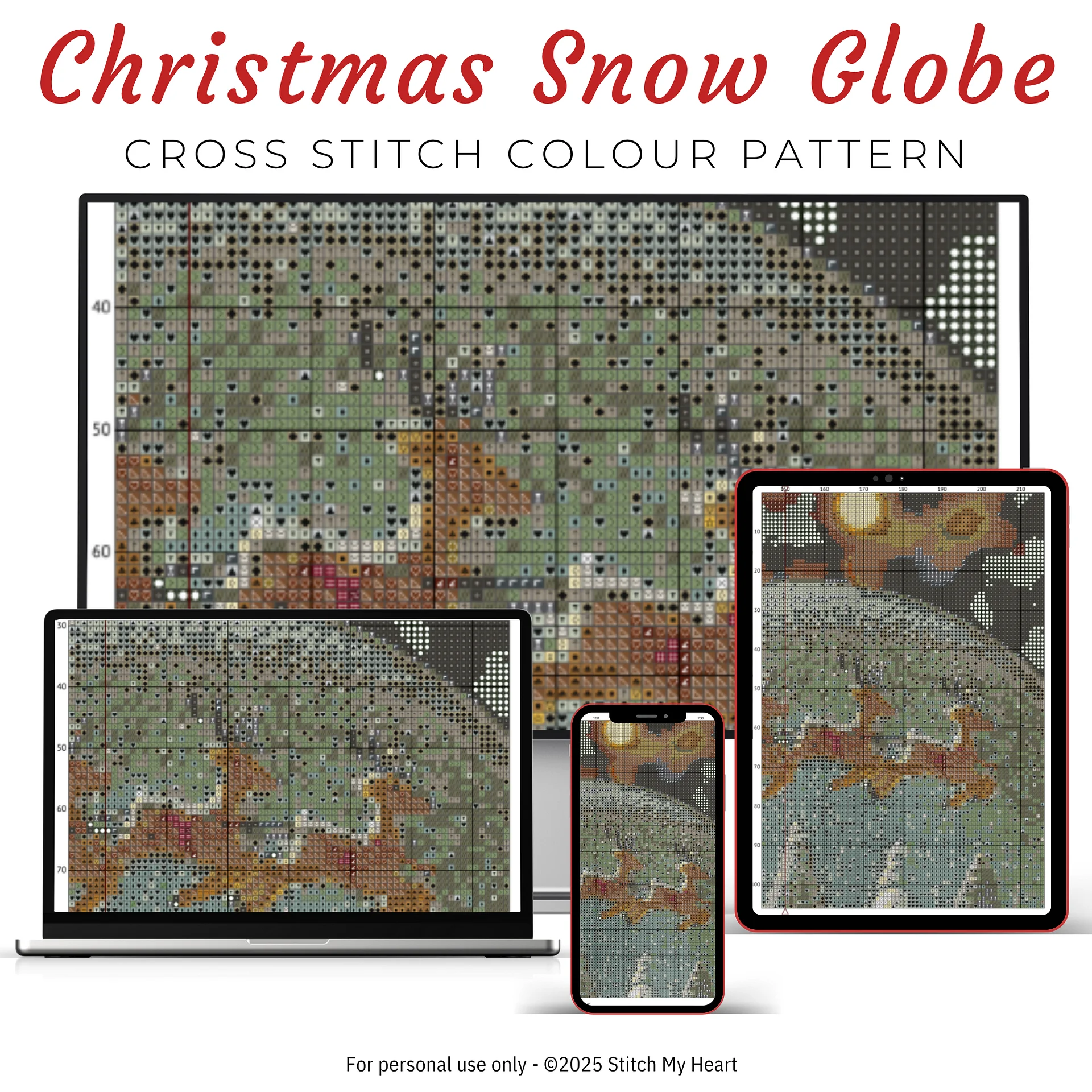 Christmas Snow Globe Cross Stitch Pattern product image (3)