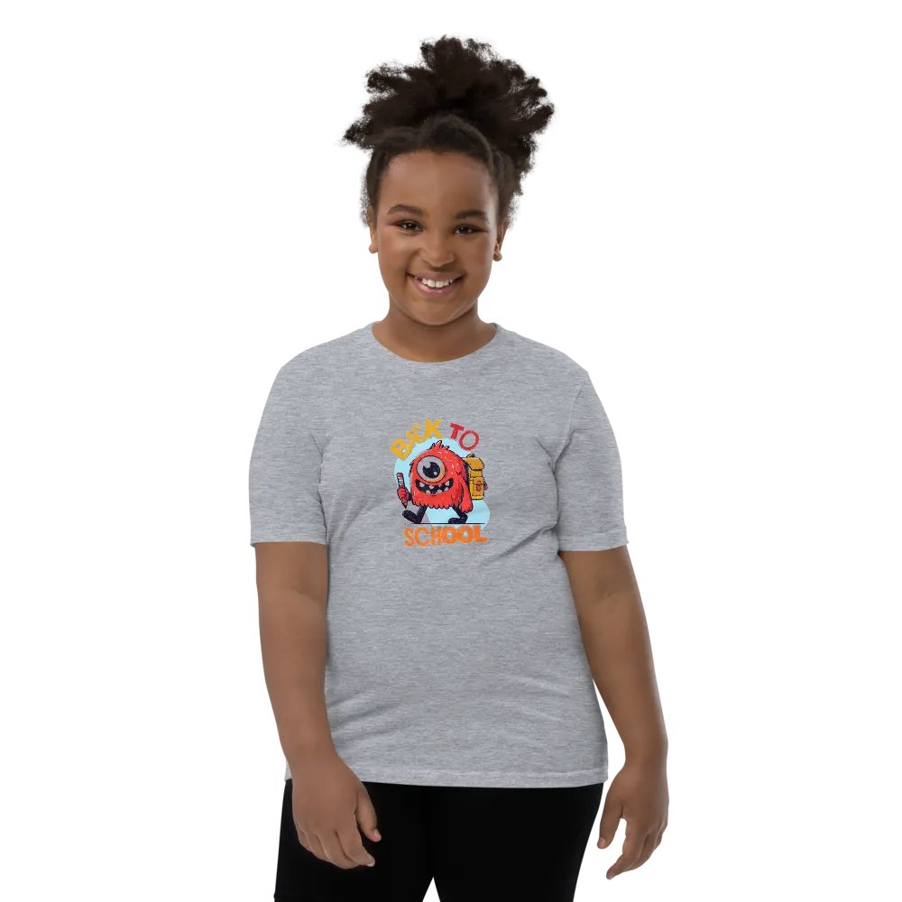 Cheerful Monster Back-to-School Youth T-Shirt product image (11)