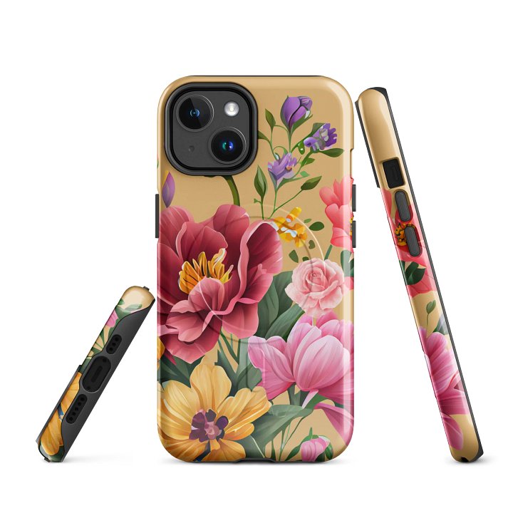 Sunset Botanica, Gifts for Her, MagSafe® iPhone® Tough Magnetic Case, iPhone 14, 15, 16, 17, Pro, Pro Max, Plus Cases. product image (1)