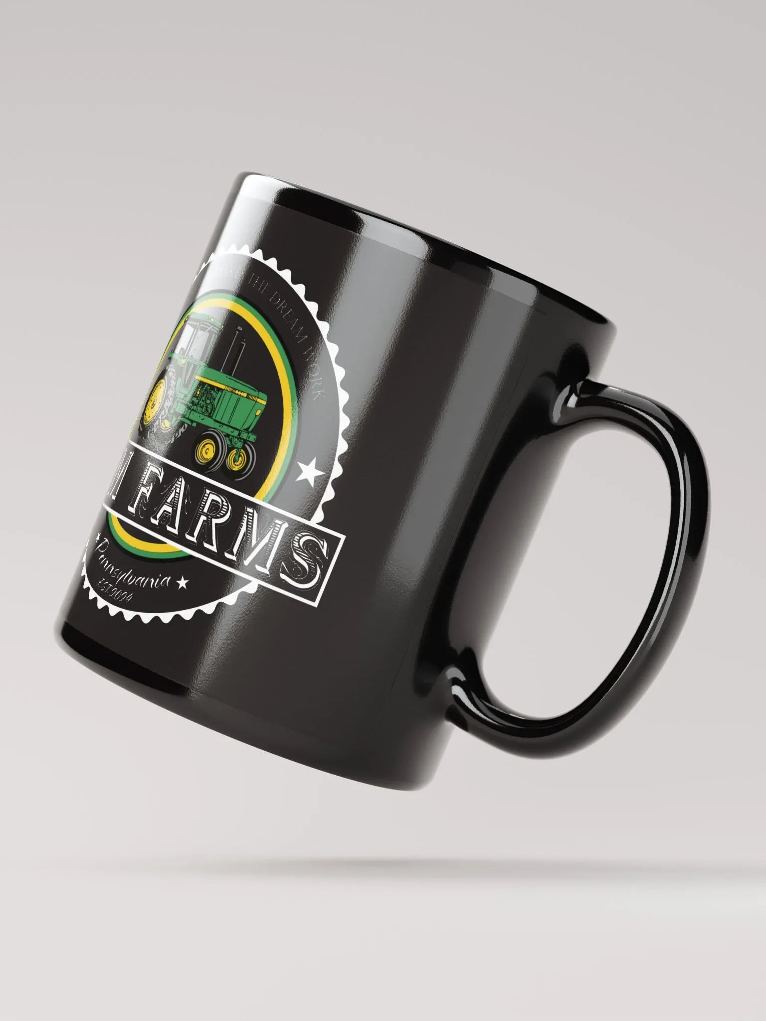 Retro Tractor Logo Black Mug product image (3)