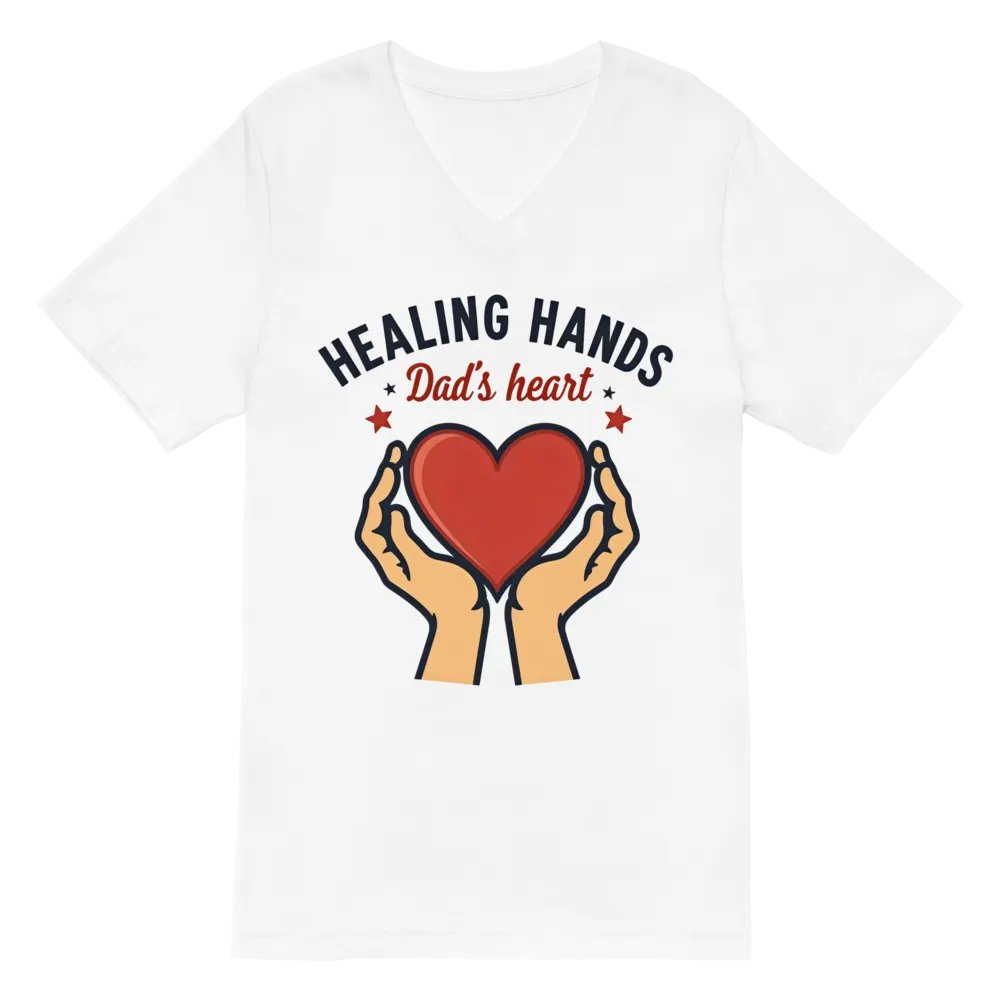 Healing Hands Dad's Heart V-Neck Tee product image (2)