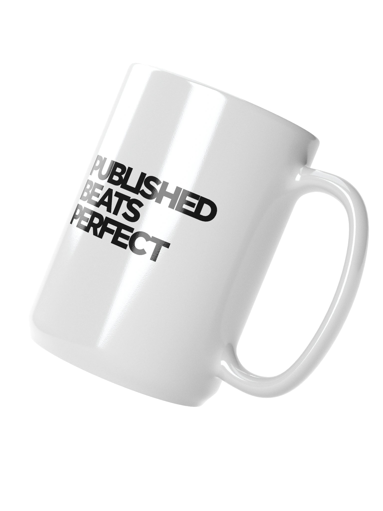"Published Beats Perfect" 15oz Mug — White Glossy Ceramic | Kan Do Creators Collection product image (3)