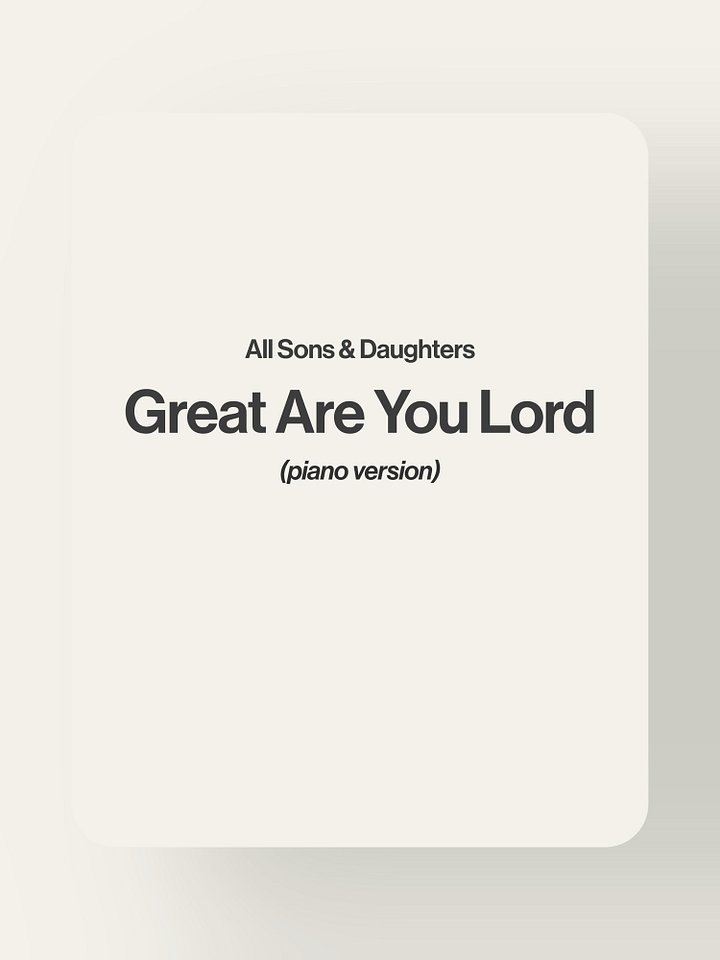 Great Are You Lord - All Sons & Daughters product image (1)