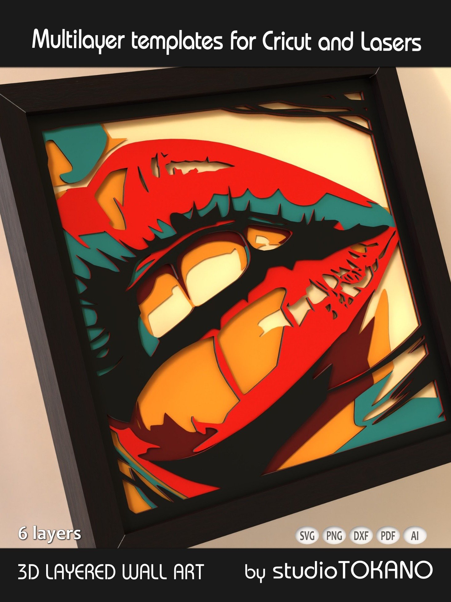 Lips 3D Layered SVG product image (2)