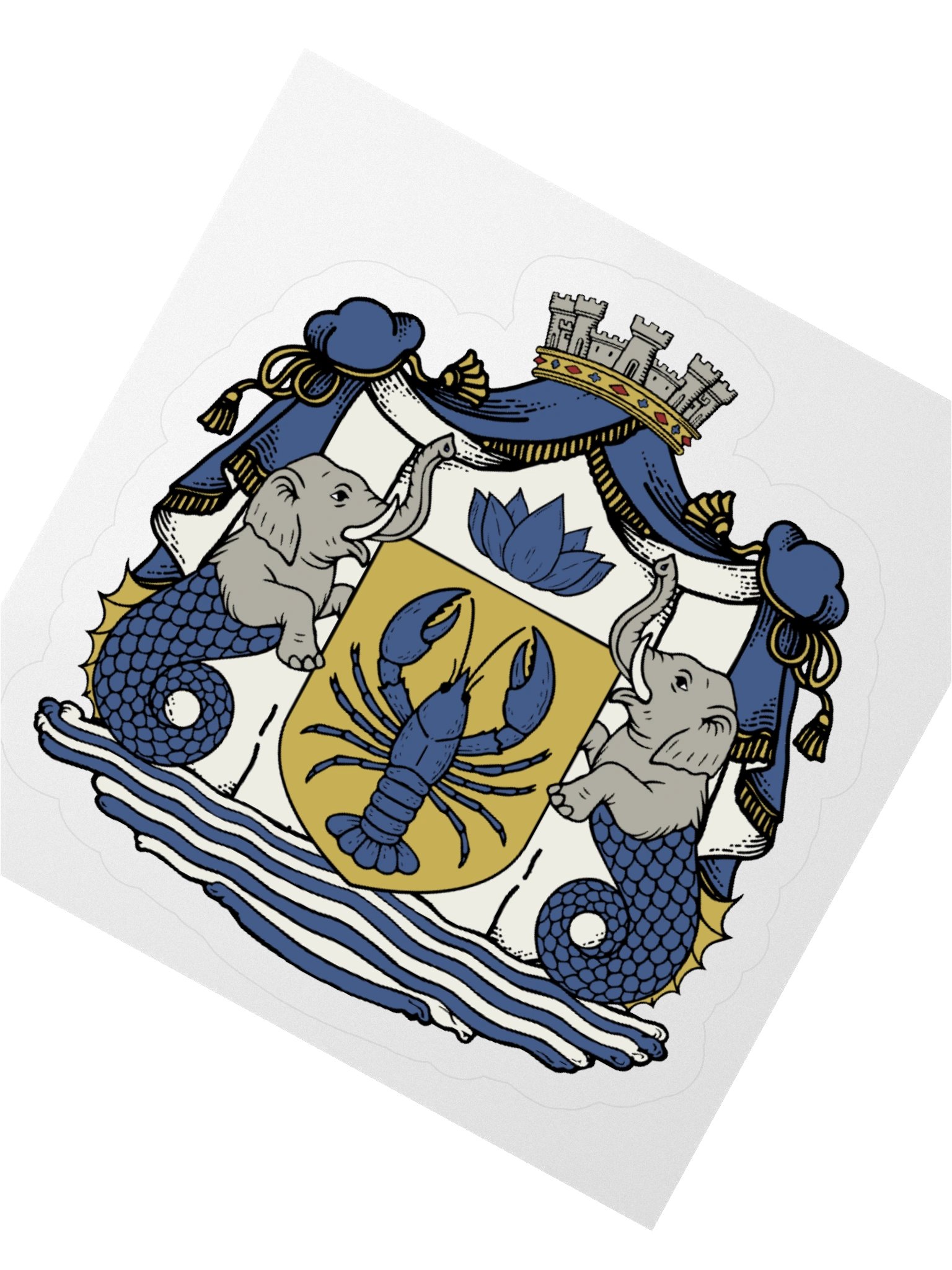 Blue Lobster Royal Arms Kiss Cut Sticker product image (4)