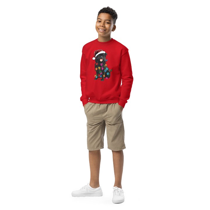 Funny Christmas Brussels Griffon(Black) Youth Sweatshirt product image (1)