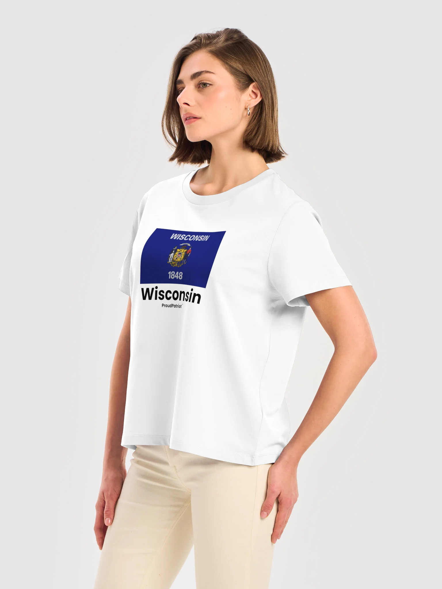 Wisconsin Women's Ribbed Neck T-Shirt product image (3)