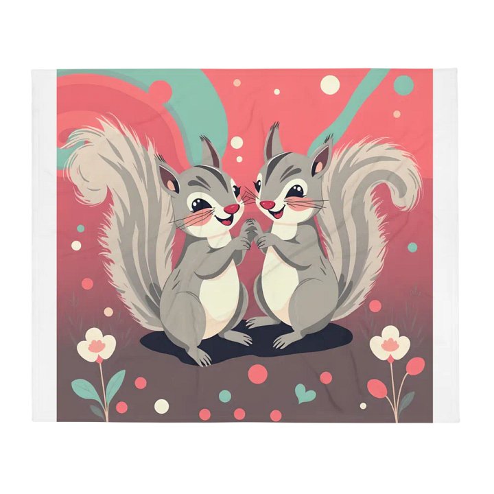 Whimsical Squirrel Love Throw Blanket product image (2)