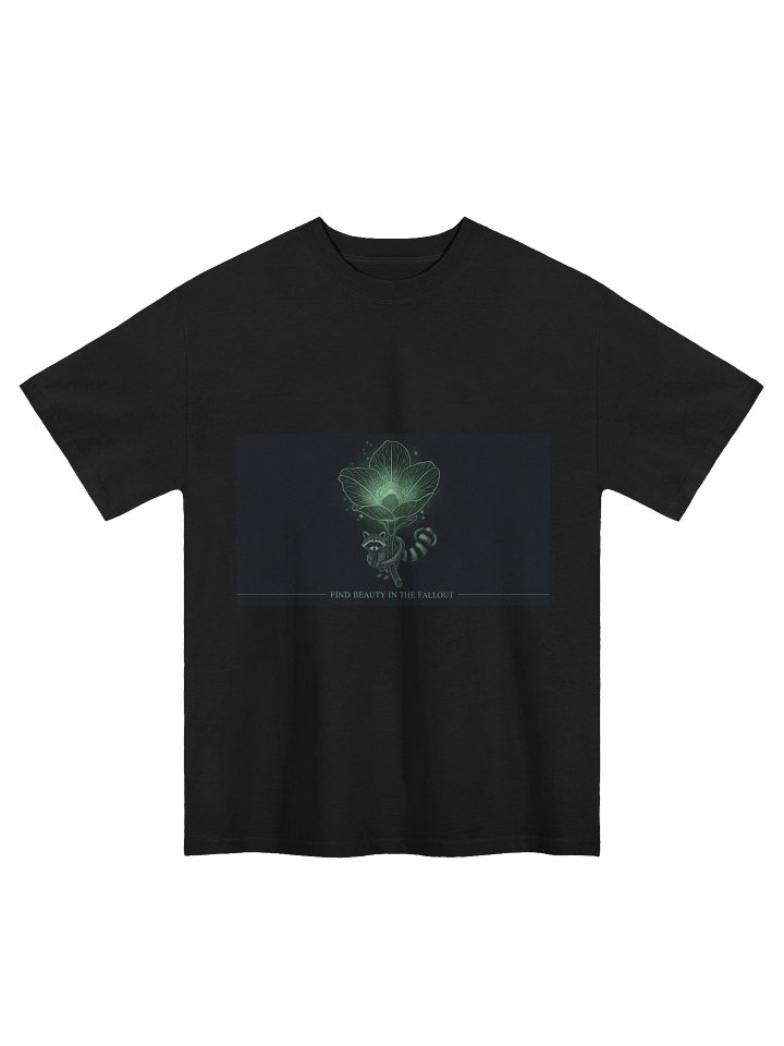 Glowing Floral Raccoon Oversized Tee product image (1)