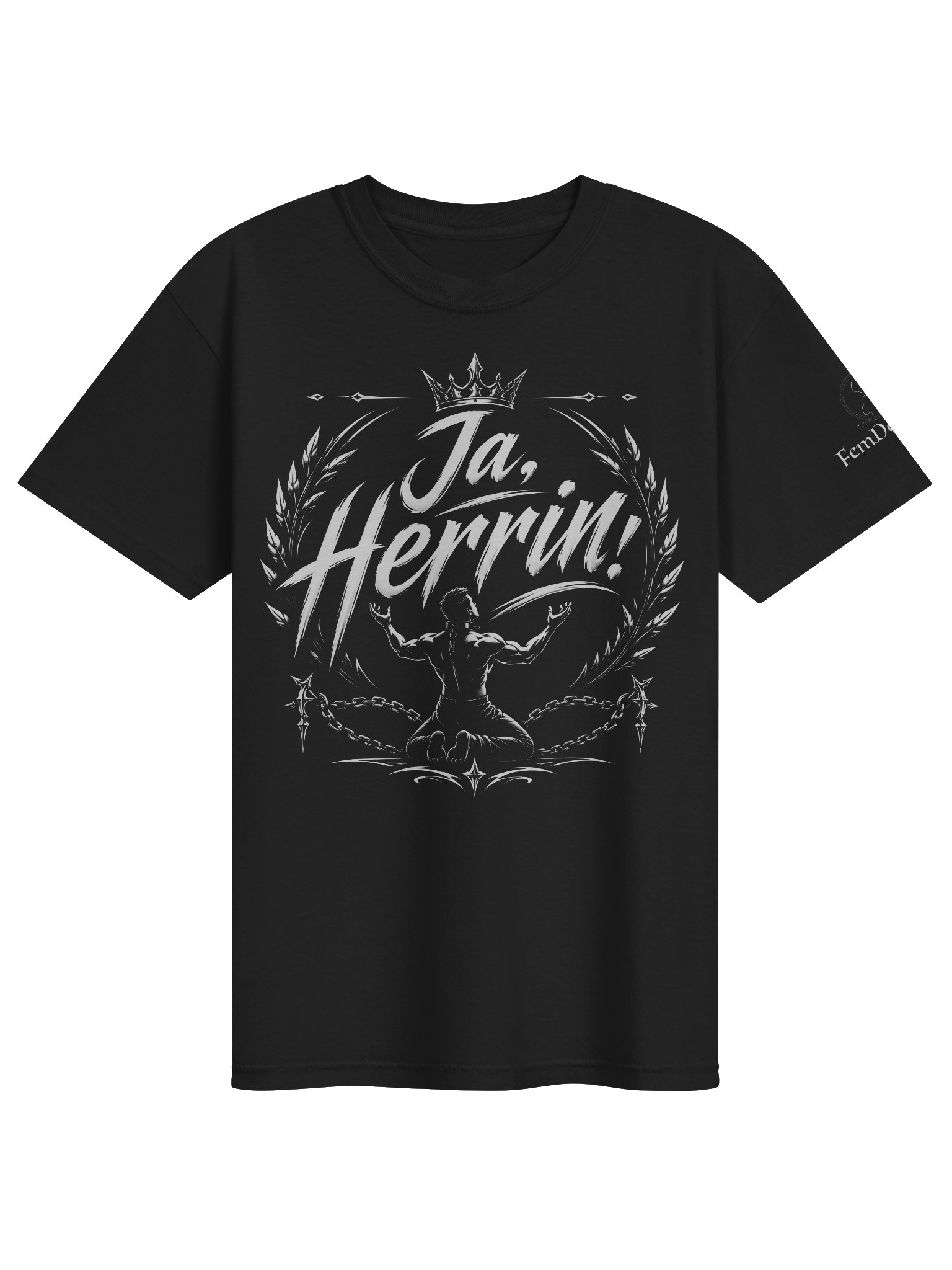 Ja, Herrin! – Geboren, um zu dienen | Dominantes Front-&-Backprint T-Shirt product image (3)