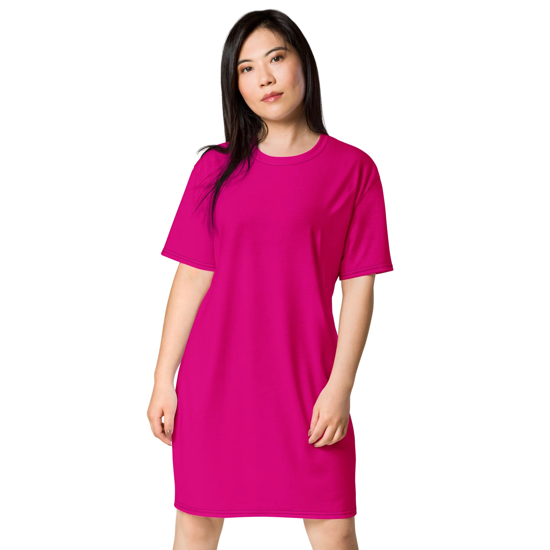 Oversized T-Shirt Dress - Vivid Medium Violet Red, Sizes 2XS-6XL product image (1)