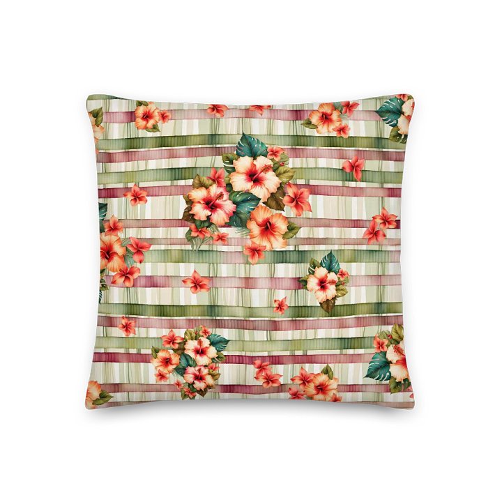Tropical Hibiscus Stripe Cushion product image (2)