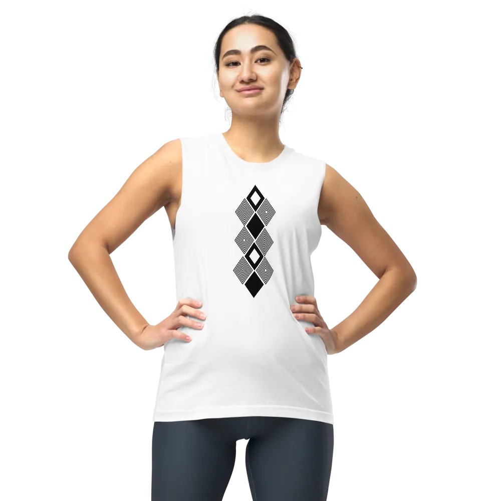 Black and white triangle design Muscle Tank product image (9)
