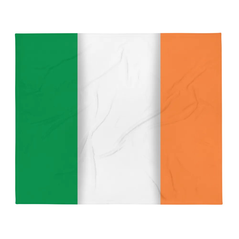 Green White Orange Flag Colored Throw Blanket product image (2)