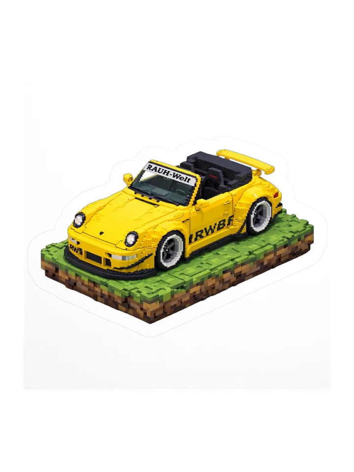 Speed Yellow Porsche 993 RWB "Nohra" Rauh-Welt Begriff Sticker (Pixel, Retro, Minecraft) product image (1)
