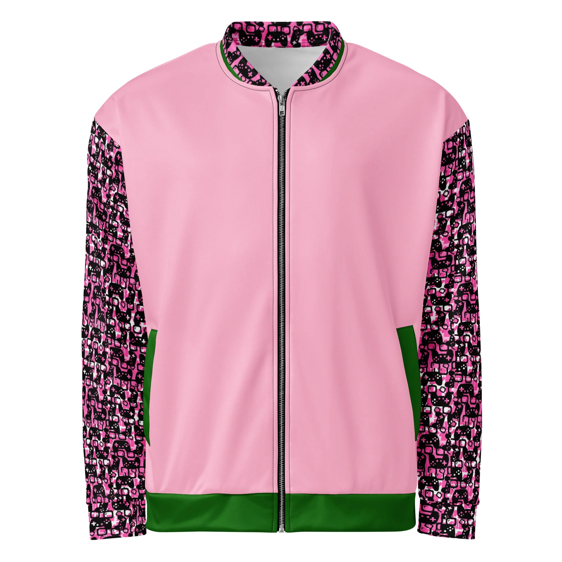 Experience Stories Unisex Bomber Jacket (Pink, Green, and Black) product image (2)