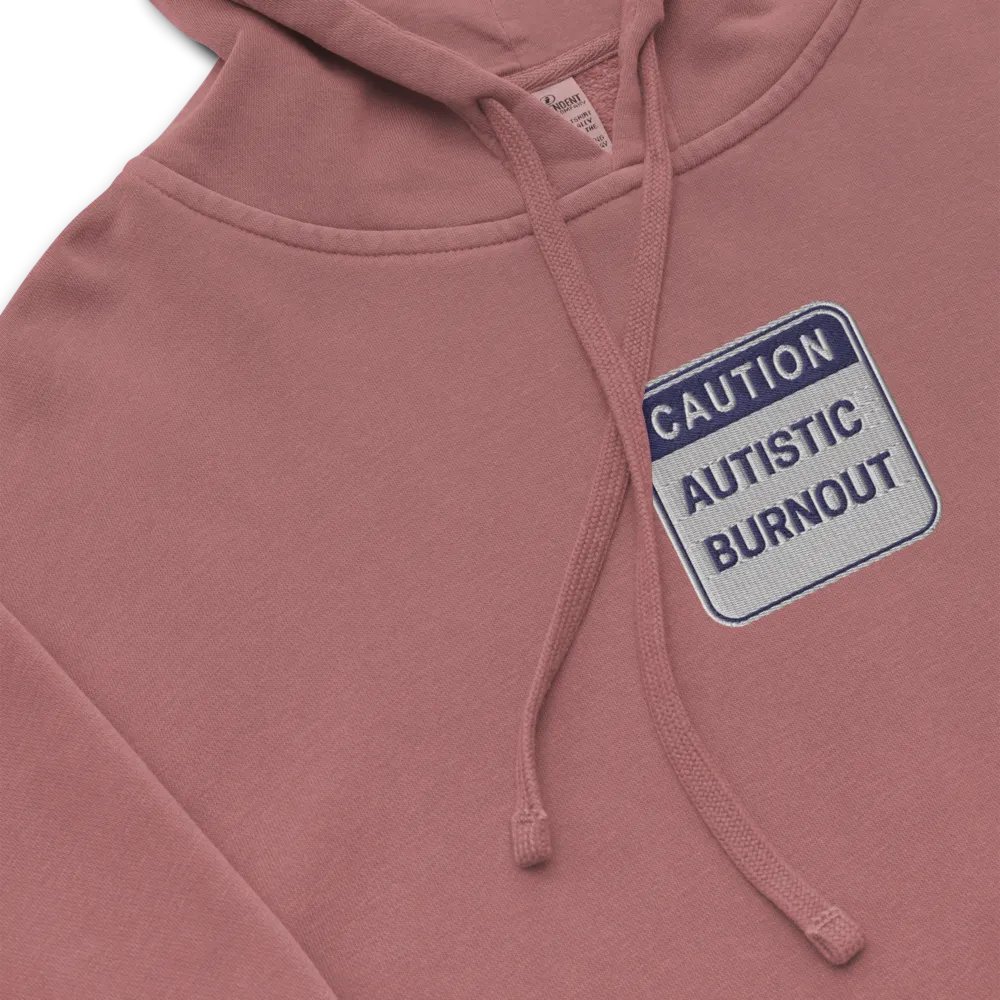 CAUTION: ASD BURNOUT embroidered pigment hoodie (navy design) product image (1)