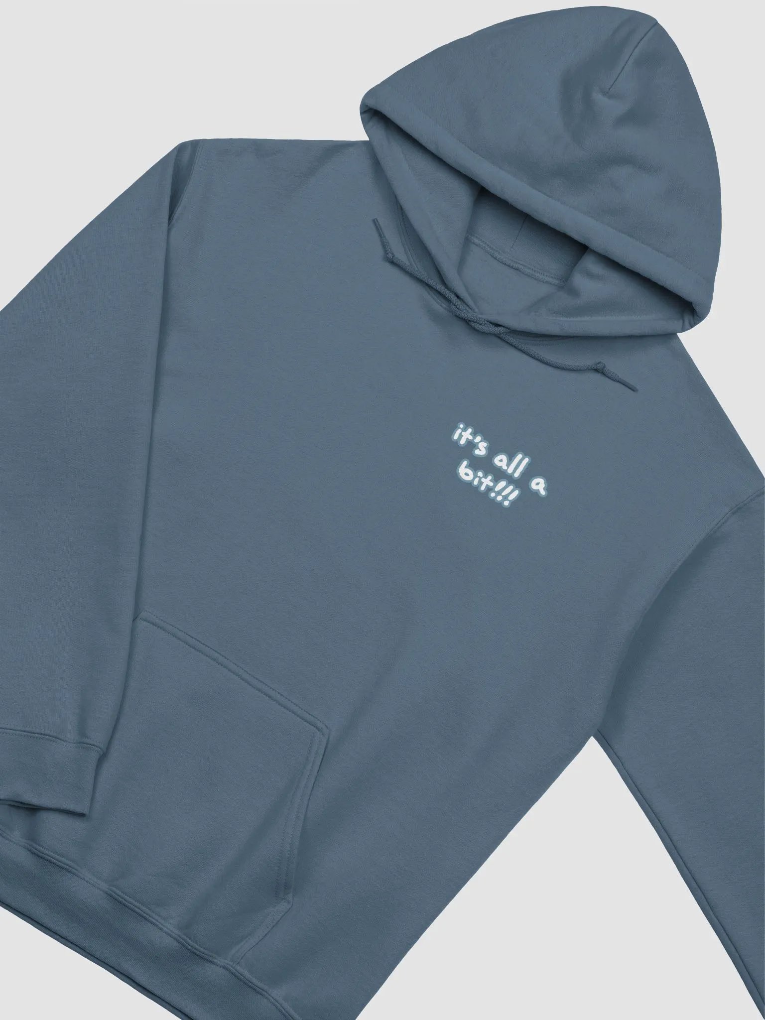 “It’s all a bit!!!” (sm. lined design, #709AAF) classic hoodie product image (37)