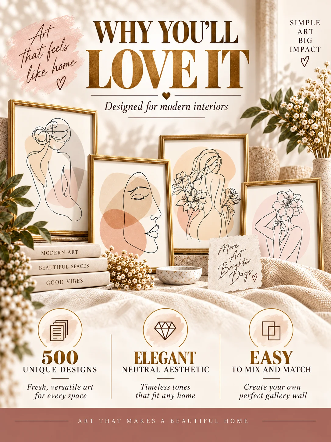 500 One Line Art Prints Bundle, Minimalist Woman Wall Decor, Feminine Body Drawings product image (5)