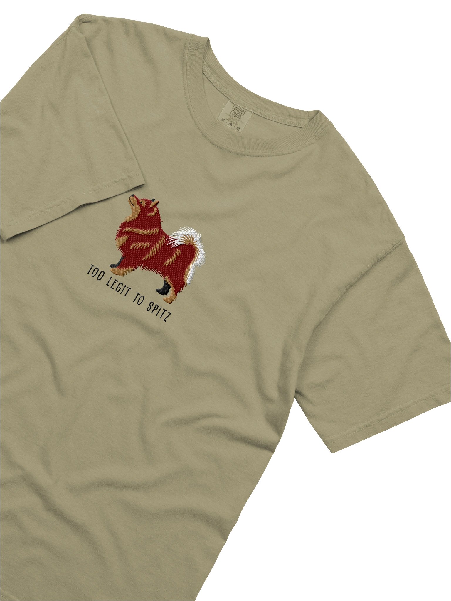Too Legit to Spitz T-Shirt(Embroidered) of a Finnish Lapphund(Chocolate & Tan) product image (8)