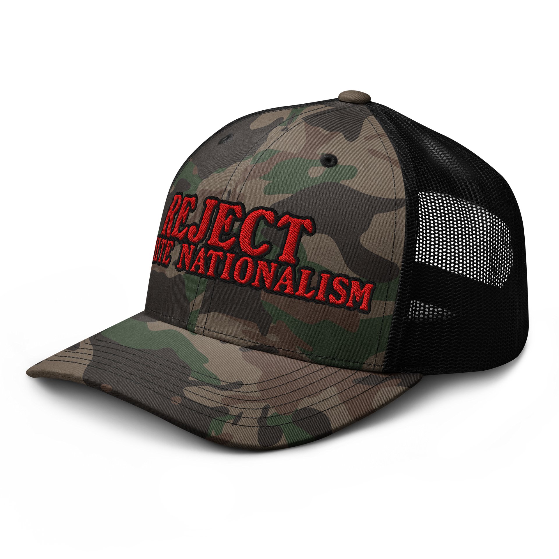 Reject White Nationalism Camo Trucker Hat 2 product image (4)