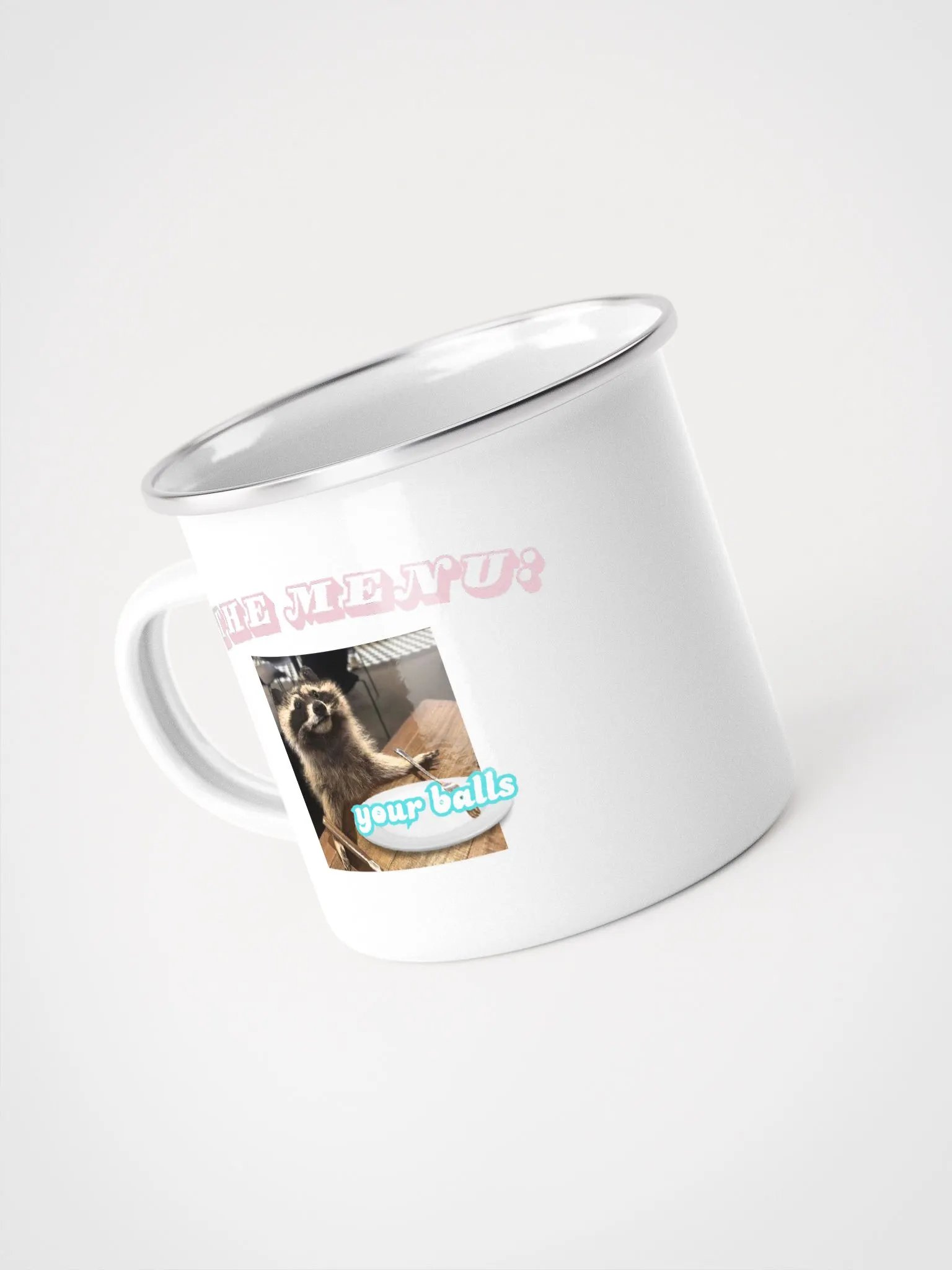 The Menu: Your Balls, Raccoon Metal/Enamel Mug product image (4)