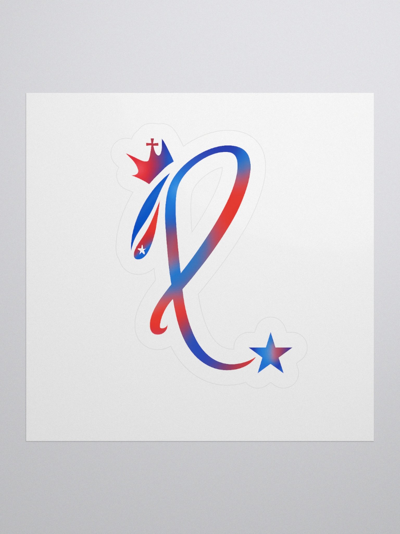 Red, White & Blue Crown Star Sticker product image (3)