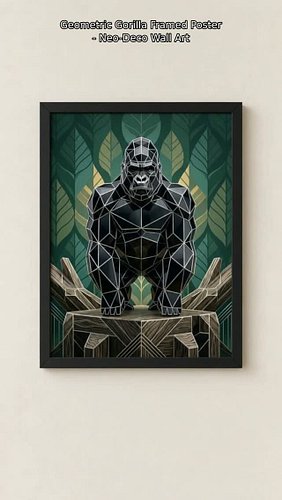 When your wall art has more dimension than your ex 🦍💚 This Geometric Gorilla piece is giving full Neo-Deco luxury — those 3D ...