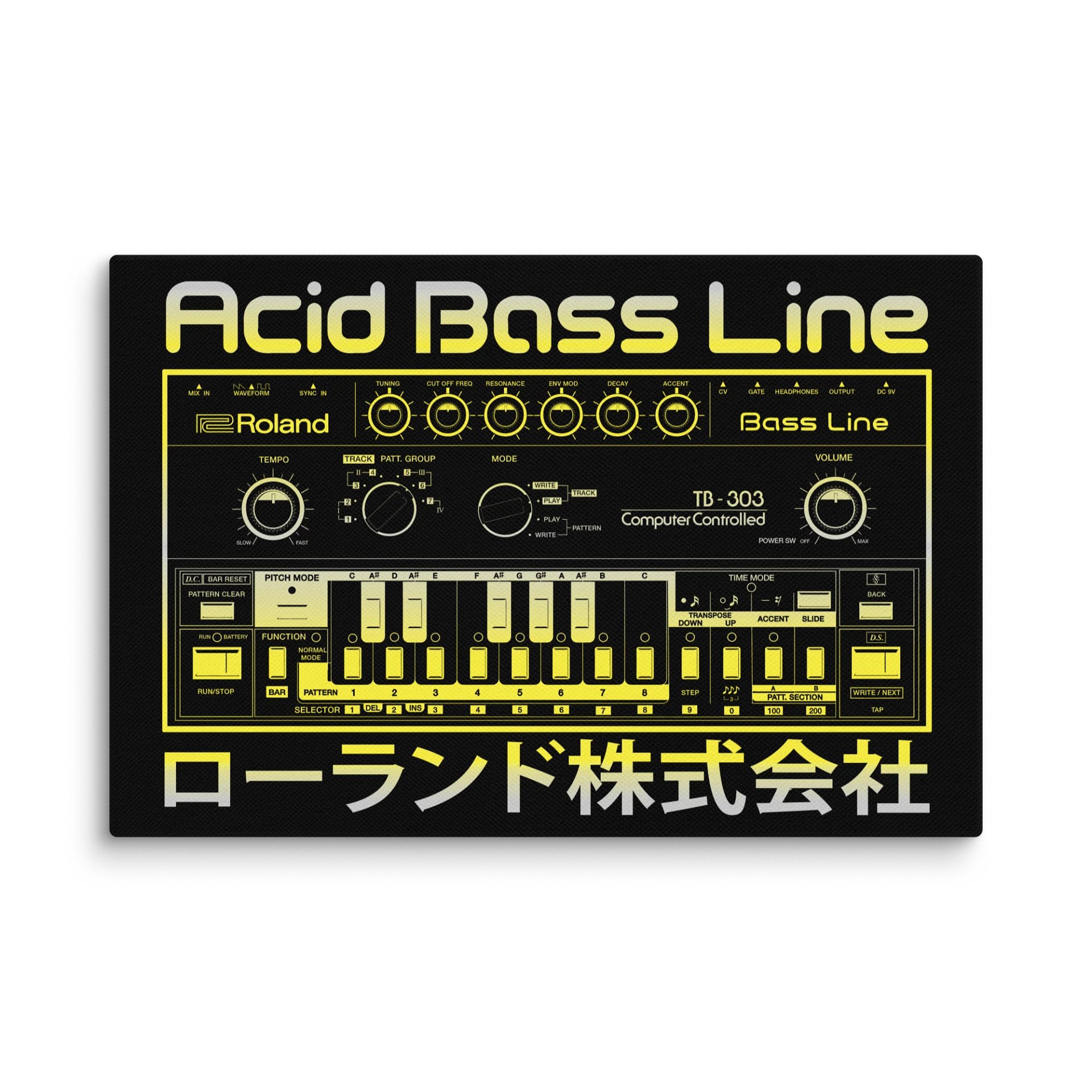 303 Canvas Wall Art "Acid Bass Line" - Roland TB-303 (Vintage Analog Synthesizer) product image (11)