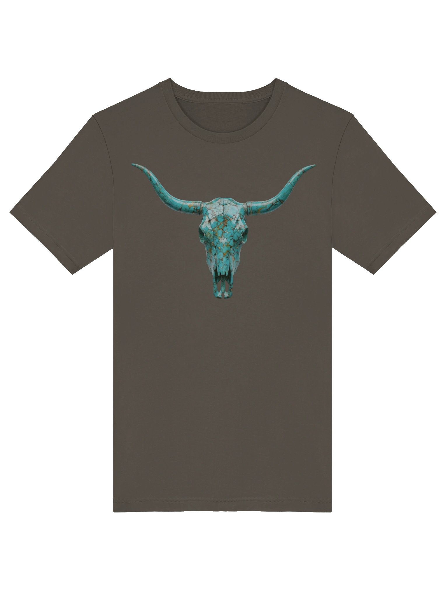 Turquoise Skull Horns Graphic T-Shirt product image (5)