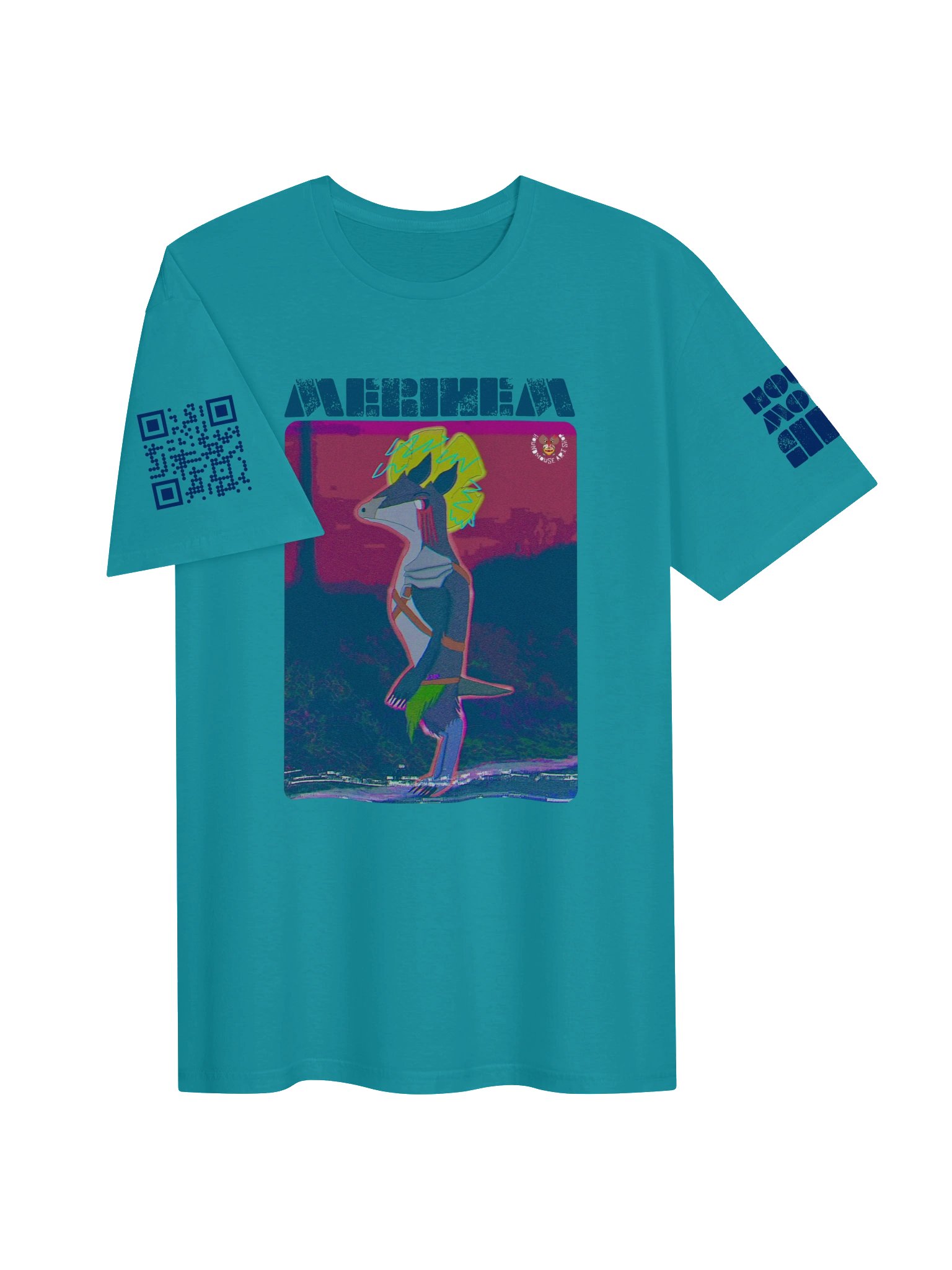MERIHEM CHARACTER Neon Glitch Anthro Poster Tee product image (3)