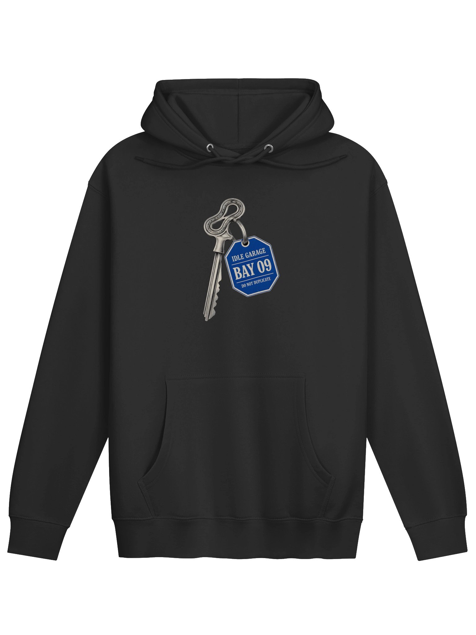 Idle Garage Blue Tag Key Hoodie product image (6)