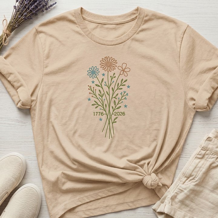 America 250: "America in Bloom 1" Organic T-Shirt product image (1)
