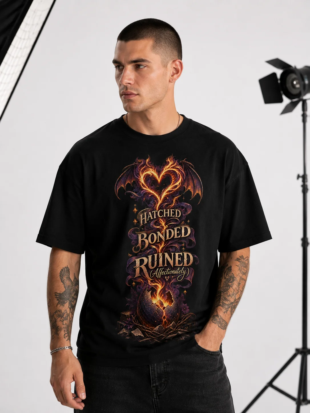Hatched Bonded Ruined Affectionately Dragon Romantasy Tee product image (2)